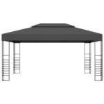 Gazebo With Solar Lights - Steel - Anthracite - 3 x 4 x 2.7m