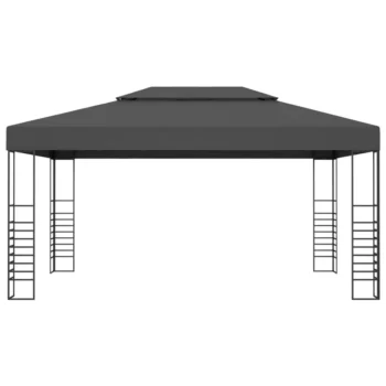 Gazebo With Solar Lights - Steel - Anthracite - 3 x 4 x 2.7m