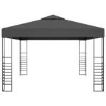 Gazebo With Solar Lights - Steel - Anthracite - 3 x 4 x 2.7m