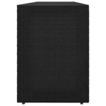 Garden Storage Cabinet - Poly Rattan - Black - 198 x 55.5 x 80cm