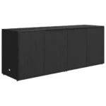 Garden Storage Cabinet - Poly Rattan - Black - 198 x 55.5 x 80cm