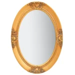 Oval Wall Mirror Baroque Style - Gold - 50 x 70cm