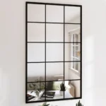 Black Squared Wall Mirror - Metal - 100 x 60cm