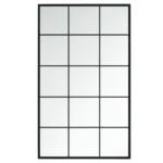 Black Squared Wall Mirror - Metal - 100 x 60cm