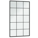 Black Squared Wall Mirror - Metal - 100 x 60cm