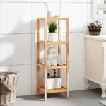 4-Tier Shelf - Solid Walnut Wood - 36 x 36 x 112cm