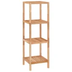 4-Tier Shelf - Solid Walnut Wood - 36 x 36 x 112cm