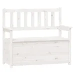 White Storage Bench And Seat - Solid Pine wood - 112.5 x 51.5 x 96.5cm