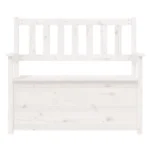 White Storage Bench And Seat - Solid Pine wood - 112.5 x 51.5 x 96.5cm