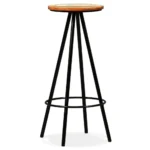 4 Bar Stools - Solid Reclaimed Wood & Steel - 30 x 76cm