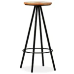 4 Bar Stools - Solid Reclaimed Wood & Steel - 30 x 76cm