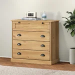 Chest of Drawers Solid Pine Wood - 80 x 40 x 76cm