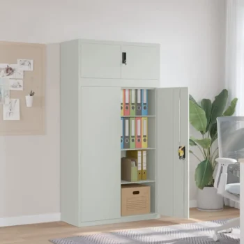 File Cabinet - Light Grey - Steel - 90 x 40 x 180cm