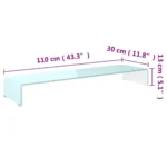 Monitor Stand - Tempered Glass - Green Tint - 110 x 30 x 13cm