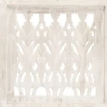 5 Panel Room Divider - Solid Mango Wood - Hand Carved - White - 200 x 165cm