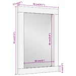 Bathroom Mirror - Solid Mango Wood - 50 x 70 x 2.5cm