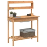 Potting Table With Drawer And Sink - Brown - 147.5 x 44 x 139.5cm