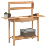 Potting Table With Drawer And Sink - Brown - 147.5 x 44 x 139.5cm