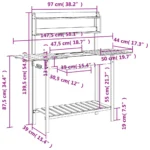 Potting Table With Drawer And Sink - Brown - 147.5 x 44 x 139.5cm