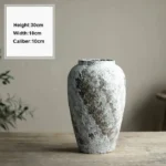 Handcrafted Ceramic Tateyama Vase - Marbled Stone - 22 - 35cm