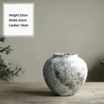 Handcrafted Ceramic Tateyama Vase - Marbled Stone - 22 - 35cm