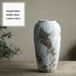 Handcrafted Ceramic Tateyama Vase - Marbled Stone - 22 - 35cm