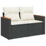 PE Rattan 5 Piece Garden Sofa Set with Cushions