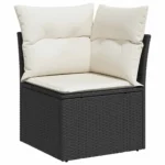 PE Rattan 5 Piece Garden Sofa Set with Cushions