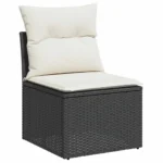 PE Rattan 5 Piece Garden Sofa Set with Cushions