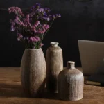 Goli Round Ceramic Retro Style Vase - Home Decor