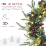 Christmas Wreath With LED Lights - PVC - Green - 60cm