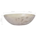 Oval Marble Basin - Cream - 53 x 40 x 15cm