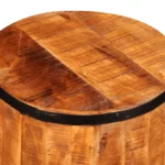 Drum Style Bar Stool - Rough mango wood - 30 x 30 x 45cm