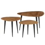 3 Triangular Coffee Tables - Solid Acacia Wood