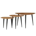 3 Triangular Coffee Tables - Solid Acacia Wood