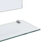 Stylish Tempered Glass Mirror & Shelf - 100 x 60cm