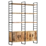 4-Tier Bookcase - Rough Mango Wood - 124 x 30 x 180cm