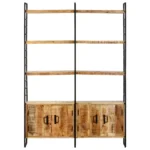 4-Tier Bookcase - Rough Mango Wood - 124 x 30 x 180cm