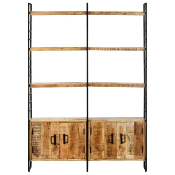 4-Tier Bookcase - Rough Mango Wood - 124 x 30 x 180cm