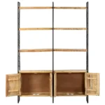 4-Tier Bookcase - Rough Mango Wood - 124 x 30 x 180cm