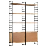 4-Tier Bookcase - Rough Mango Wood - 124 x 30 x 180cm