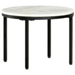 Marble Coffee Table With Steel Frame - White & Black - 50 x 35cm