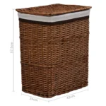 Natural Willow Laundry Basket - 43 x 34 x 57.5cm