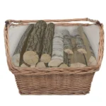 Natural Willow Firewood Basket with Handle - 61.5 x 46.5 x 58cm