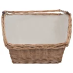 Natural Willow Firewood Basket with Handle - 61.5 x 46.5 x 58cm