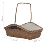 Natural Willow Firewood Basket with Handle - 61.5 x 46.5 x 58cm