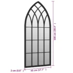 Wall Mirror Black - Arch Iron - 100 x 45cm