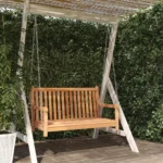 2 Seater Garden Swing Bench - Teak Finish - 114 x 60 x 64cm