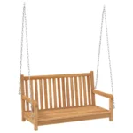 2 Seater Garden Swing Bench - Teak Finish - 114 x 60 x 64cm