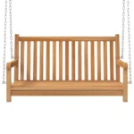 2 Seater Garden Swing Bench - Teak Finish - 114 x 60 x 64cm